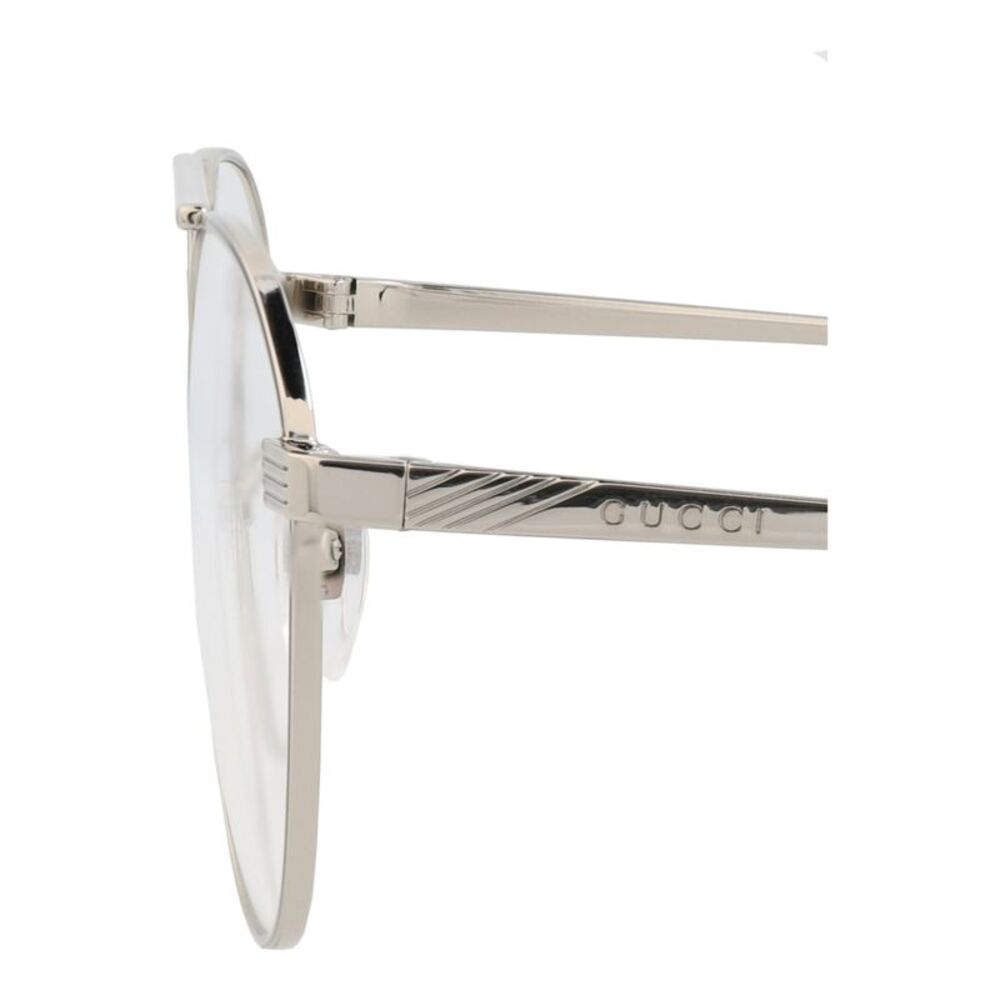Gucci Round-Frame Metal Optical Frames Silver Men… - image 4